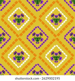 Floral seamless pattern ,flower branches seamless pattern , vector , illustration ,flowers pattern design Seamless flower pattern with colorful little flowers. Simple flat bright flowers background