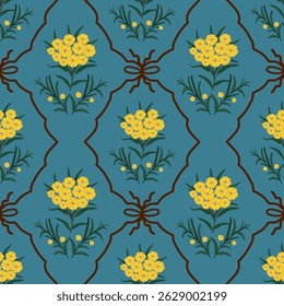 Floral seamless pattern ,flower branches seamless pattern , vector , illustration ,flowers pattern design Seamless flower pattern with colorful little flowers. Simple flat bright flowers background