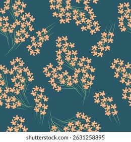 Floral seamless pattern ,flower branches seamless pattern , vector , illustration ,flowers pattern design Seamless flower pattern with colorful little flowers. Simple flat bright flowers background
