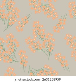 Floral seamless pattern ,flower branches seamless pattern , vector , illustration ,flowers pattern design Seamless flower pattern with colorful little flowers. Simple flat bright flowers background
