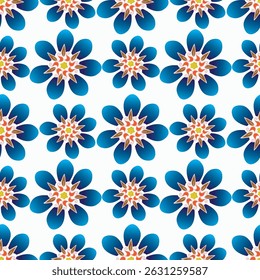 Floral seamless pattern ,flower branches seamless pattern , vector , illustration ,flowers pattern design Seamless flower pattern with colorful little flowers. Simple flat bright flowers background
