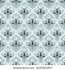 Floral seamless pattern ,flower branches seamless pattern , vector , illustration ,flowers pattern design Seamless flower pattern with colorful little flowers. Simple flat bright flowers background
