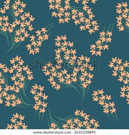 Floral seamless pattern ,flower branches seamless pattern , vector , illustration ,flowers pattern design Seamless flower pattern with colorful little flowers. Simple flat bright flowers background

