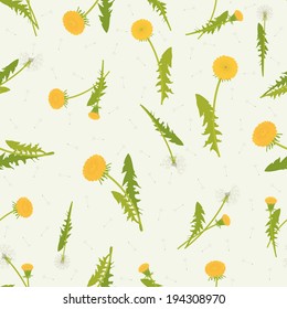 Floral seamless pattern with flower dandelion