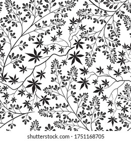 Floral seamless pattern. Flower decorative tile background. Flourish ornamental wallpaper with flowers in retro oriental style.
