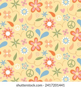 Blumenmuster nahtlos. Blume Nahtloses Muster. Trendy Blumenmuster. Große Blume. Vektorgrafik.