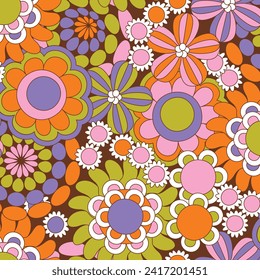 Floral Seamless Pattern. flower Seamless Pattern design. Trendy floral pattern. Groovy flower. vector illustration.