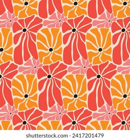 Floral Seamless Pattern. flower Seamless Pattern design. Trendy floral pattern. Groovy flower. vector illustration.