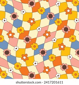 Floral Seamless Pattern. flower Seamless Pattern design. Trendy floral pattern. Groovy flower. vector illustration.