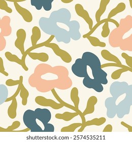 Floral Seamless Pattern. flower Seamless Pattern design. Trendy floral pattern. Groovy flower. vector illustration.