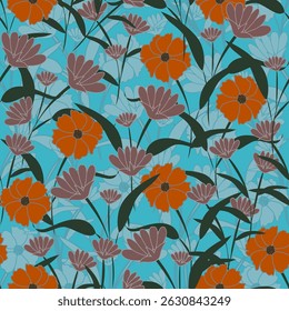 Floral seamless pattern ,flower seamless pattern, flora vector, illustration ,flowers pattern design Seamless flower pattern with colorful little flowers. Simple flat bright flowers background