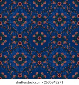 Padrão sem costura floral, padrão sem costura flor, vetor flora, ilustração, design de padrão de flores Padrão de flor sem costura com flores pequenas coloridas. Plano simples fundo de flores brilhantes