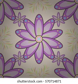 Floral seamless pattern of flower, lilac, vector illustration for greeting card, holiday, wedding, birthday, textile, wallpaper, wrapping