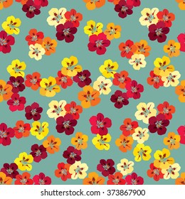 Floral seamless pattern. Flower nasturtium background. Floral tile spring texture with flowers.