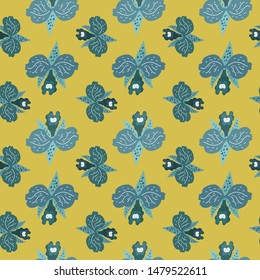 Floral seamless pattern. Flower print. Orchids. Vector texture for wrapping, textiles, paper, wallpaper, background. 