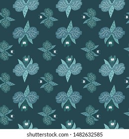 Floral seamless pattern. Flower print. Orchids. Vector texture for wrapping, textiles, paper, wallpaper, background. 