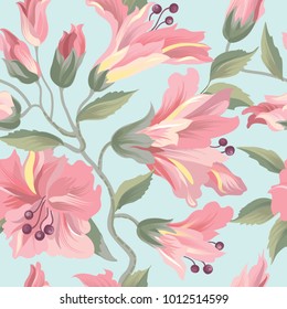 Floral seamless pattern. Flower rose  background. Flourish wallpaper with flowers.