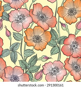 Floral seamless pattern. Flower rose background. Floral seamless texture with flowers.