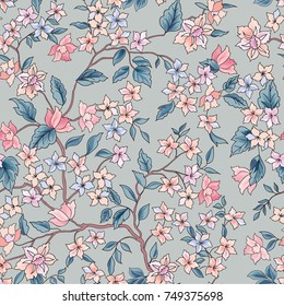 Floral seamless pattern. Flower rose background. Flourish ornamental garden