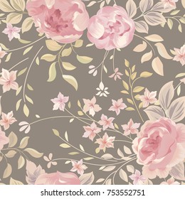 Floral seamless pattern. Flower rose background. Flourish ornamental garden