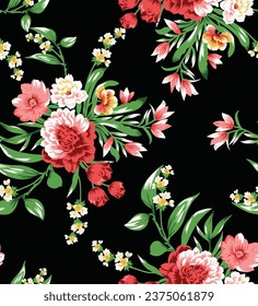 Floral seamless pattern . flower  vector illustration for print textile, fabric, and wrapping paper. 