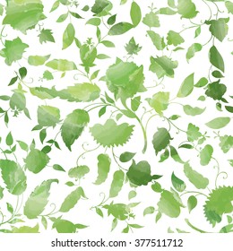 Floral seamless pattern. Flower watercolor background. Floral tiling spring texture with flowers and leaves.