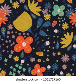 Floral seamless pattern with flowers