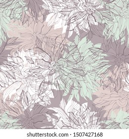 Floral seamless pattern with flowers