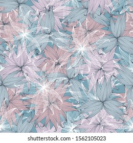 Floral seamless pattern with flowers