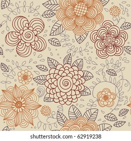 Floral seamless pattern with flowers