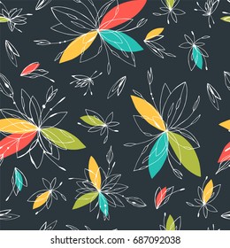 Floral seamless pattern with flowers.