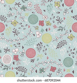 Floral seamless pattern with flowers.