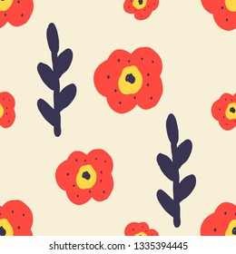 Floral seamless pattern. Flowers background.  Vector illustration