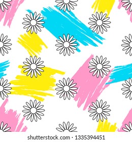 Floral seamless pattern. Flowers background.  Vector illustration