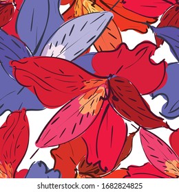  Nahtloses Muster ohne Blumen. Blumenhintergrund