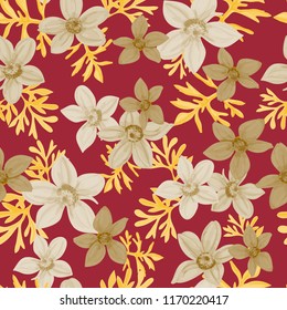 Floral seamless pattern of flowers  Bidens