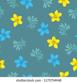 Floral seamless pattern of flowers  Bidens