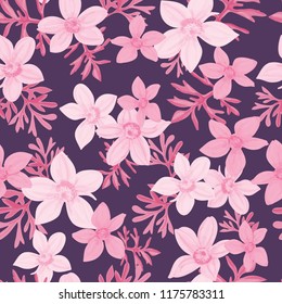 Floral seamless pattern of flowers  Bidens