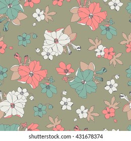 Floral seamless pattern with flowers bindweed.