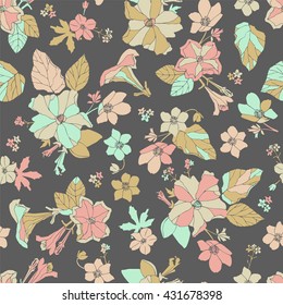 Floral seamless pattern with flowers bindweed.