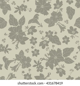 Floral seamless pattern with flowers bindweed.