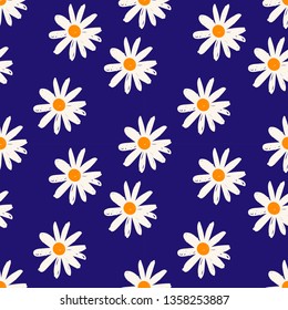 Floral seamless pattern with flowers . Botanical backdrop. Flat cartoon colorful vector illustration for wrapping paper, textile print, wallpaper.