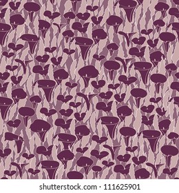 floral seamless pattern with flowers cal in retro style on lilac background