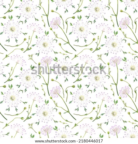 Floral seamless pattern with flowers of decorative garden onion, allium. Suitable for printing on fabric, textile, wrapping paper, decorative wallpaper, packaging, invitations.