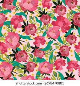 Patrón floral sin fisuras con diseño de flores