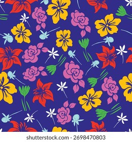 Patrón floral sin fisuras con diseño de flores