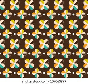 Floral seamless pattern with flowers and dots