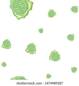 Floral Seamless pattern with flowers green. Can be used for printing on packaging, bags, cups, laptop, box, etc. Pattern under the mask. Vector.
