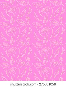 Floral seamless pattern with flowers hand drawn , vector illustration