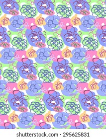 Floral seamless pattern with flowers hand drawn , vector illustration